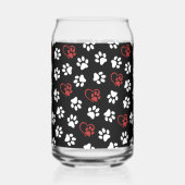 Muster von Pfoten, weißen Pfoten, roten Pfoten, He Dosenglas (Links)