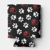 Muster von Pfoten, weißen Pfoten, roten Pfoten, He Dosenkühler (Rückseite)