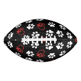 Muster von Pfoten, weißen Pfoten, roten Pfoten, He Football