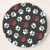 Muster von Pfoten, weißen Pfoten, roten Pfoten, He Getränkeuntersetzer (Vorne)