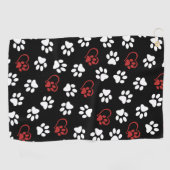 Muster von Pfoten, weißen Pfoten, roten Pfoten, He Golfhandtuch (Horizontal)