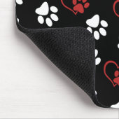 Muster von Pfoten, weißen Pfoten, roten Pfoten, He Mousepad (Ecke)