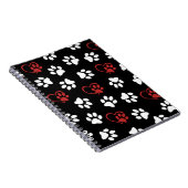 Muster von Pfoten, weißen Pfoten, roten Pfoten, He Notizblock (Rechte Seite)