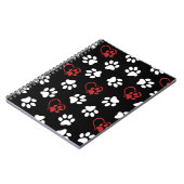 Muster von Pfoten, weißen Pfoten, roten Pfoten, He Notizblock (Linke Seite)