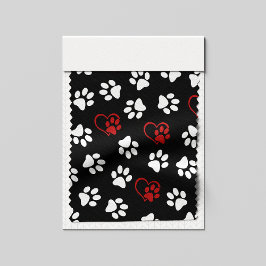 Muster von Pfoten, weißen Pfoten, roten Pfoten, He Stoff