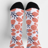 Muster von rosa Punkten und grünen Blätter Socken (Oben)