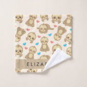 Muster von Schlägen, Niedlichen Schlitzen, Herz, I Badhandtuch Set (Waschlappen)