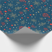 Muster von Schneeflocken, Sternen, blühenden Pflan Geschenkpapier (Ecke)