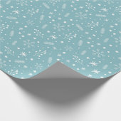 Muster von Schneeflocken und Pflanze Geschenkpapier (Ecke)