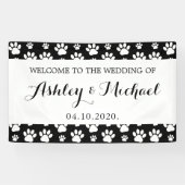 Muster von Schwarz-Weiß-Paws, Hochzeiten Banner (Horizontal)