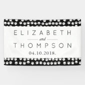 Muster von Schwarz-Weiß-Paws, Hochzeiten Banner (Horizontal)