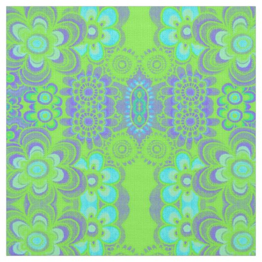 Muster von Serenity - Lime Green & Blue Stoff (Muster)
