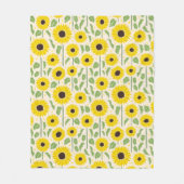Muster von Sonnenblumen und Blätter Fleecedecke (Vorderseite)