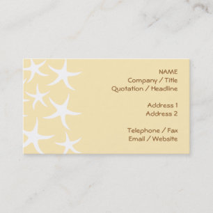 Muster von Starfish im Weiß und im Gelb Visitenkarte