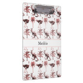 Muster von Strauß, Kängurus und Palmen Klemmbrett (Rechts)