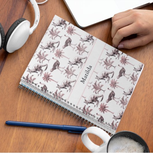 Muster von Strauß, Kängurus und Palmen Notizblock