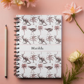 Muster von Strauß, Kängurus und Palmen Notizblock