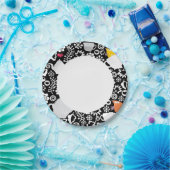 Muster von Vögeln und Tassen Pappteller (Party)