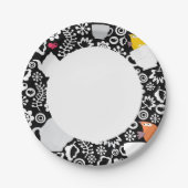 Muster von Vögeln und Tassen Pappteller (Vorderseite)