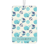 Muster von Walen, Blauen Walen, Ihr Name Autolufterfrischer (Rückseite)