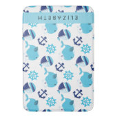 Muster von Walen, Blauen Walen, Ihr Name Badematte (Vorderseite Vertikal)