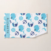 Muster von Walen, Blauen Walen, Ihr Name Badhandtuch Set (Handtuch)