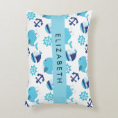 Muster von Walen, Blauen Walen, Ihr Name Dekokissen (Vorderseite(Vertikal))