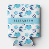 Muster von Walen, Blauen Walen, Ihr Name Dosenkühler (Rückseite)