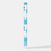 Muster von Walen, Blauen Walen, Ihr Name iPhone Hülle (Rechte Seite)