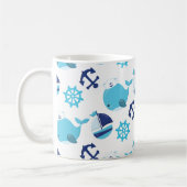 Muster von Walen, Blauen Walen, Ihr Name Kaffeetasse (Links)