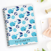 Muster von Walen, Blauen Walen, Ihr Name Notizblock