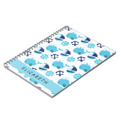 Muster von Walen, Blauen Walen, Ihr Name Notizblock (Linke Seite)