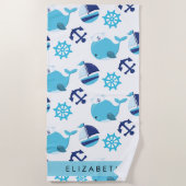Muster von Walen, Blauen Walen, Ihr Name Strandtuch (Vorderseite)