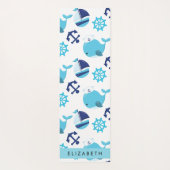 Muster von Walen, Blauen Walen, Ihr Name Yogamatte (Rückseite)