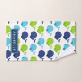 Muster von Walen, Niedlichen Walen, Ihr Name Badhandtuch Set (Handtuch)