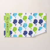 Muster von Walen, Niedlichen Walen, Ihr Name Badhandtuch Set (Handtuch)