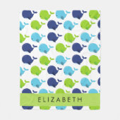 Muster von Walen, Niedlichen Walen, Ihr Name Fleecedecke (Vorderseite)