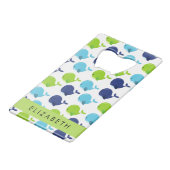 Muster von Walen, Niedlichen Walen, Ihr Name Geldbeutel Flaschenöffner (Vorderseite Schrägansicht)