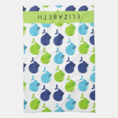 Muster von Walen, Niedlichen Walen, Ihr Name Geschirrtuch (Vertikal)