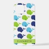 Muster von Walen, Niedlichen Walen, Ihr Name iPhone Hülle (Rückseite)