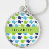 Muster von Walen, Niedlichen Walen, Ihr Name Schlüsselanhänger (Vorne)