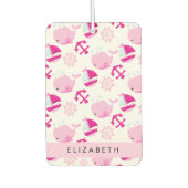 Muster von Walen, rosa Wale, Ihr Name Autolufterfrischer (Vorderseite)