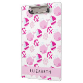 Muster von Walen, rosa Wale, Ihr Name Klemmbrett (Links)