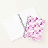 Muster von Walen, rosa Wale, Ihr Name Notizblock (Innenseite)