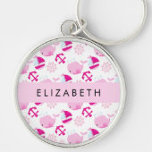 Muster von Walen, rosa Wale, Ihr Name Schlüsselanhänger (Vorne)