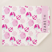 Muster von Walen, rosa Wale, Ihr Name Sherpadecke (Vorderseite (Horizontal))