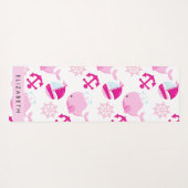 Muster von Walen, rosa Wale, Ihr Name Yogamatte (Rückseite (Horizontal))