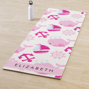 Muster von Walen, rosa Wale, Ihr Name Yogamatte