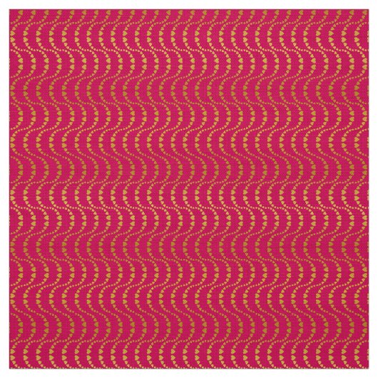 Muster von Wavy Hearts in goldener Farbe Stoff (Muster)