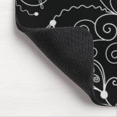 Muster von Wirbel, Muster, schwarz und weiß Mousepad (Ecke)